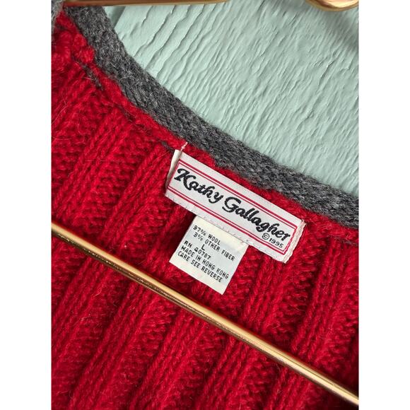 Vintage 1995 Kathy Gallagher Wool Penguin Sweater Vest – Women’s L Christmas - Picture 4 of 5